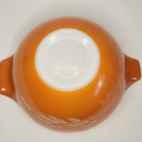 VTG PYREX Autumn Harvest Wheat Cinderella Bowl #441 Orange Brown - Picture 2 of 4